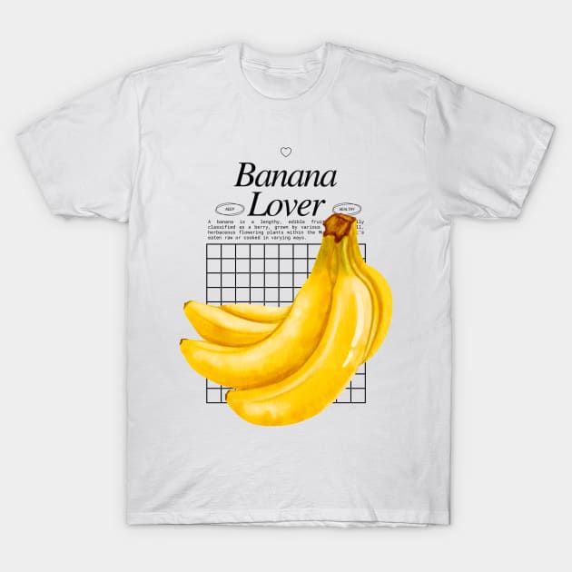 Banana Lover - Fruitarian Vegan Power T-Shirt by Millusti